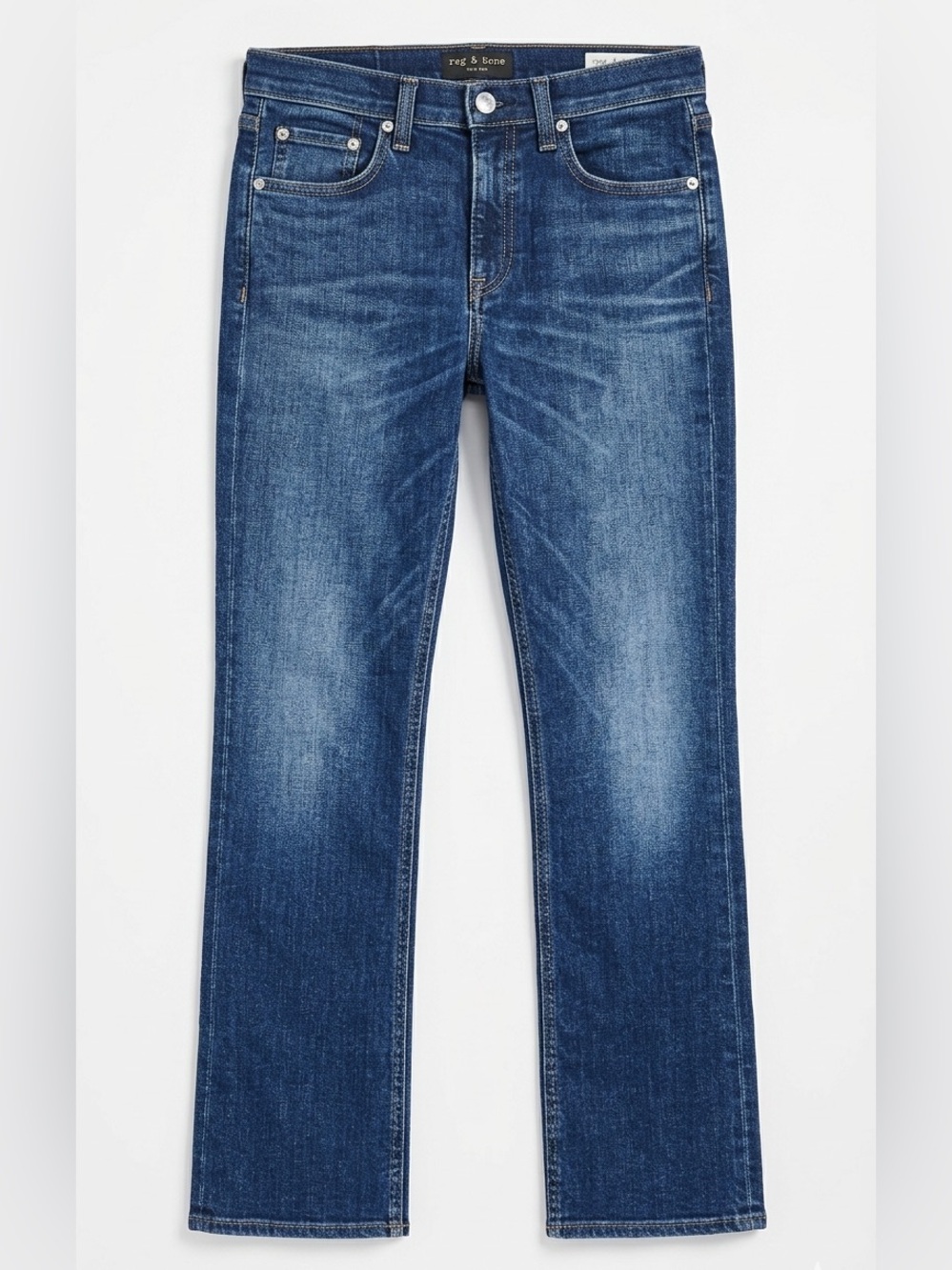 NWT rag & bone 10” Crop Slim Bootcut Jeans Worcester Wash Denim Women’s Size 27